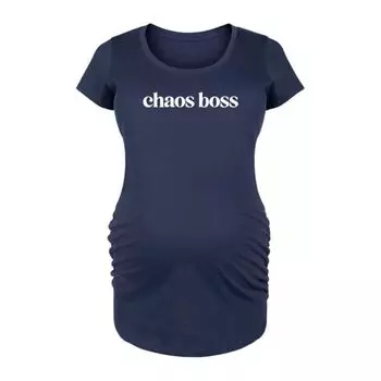 Футболка с принтом «Maternity Chaos Boss» Unbranded, синий
