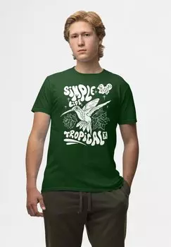 Футболка с принтом MATT KEELING SIMPLE LIFE TROPICAL Henry Tiger, темно-зеленый