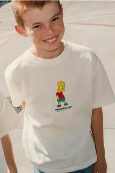 Футболка с принтом мэтта гренинга the simpsons ZARA, экрю