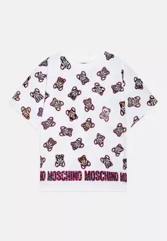 Футболка с принтом Maxi MOSCHINO, белый