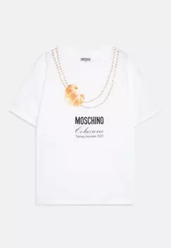 Футболка с принтом MAXI MOSCHINO, белый