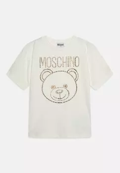 Футболка с принтом Maxi MOSCHINO, цвет cloud