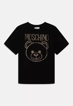 Футболка с принтом Maxi MOSCHINO, цвет nero/black