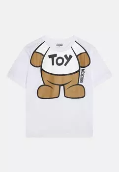 Футболка с принтом Maxi Unisex MOSCHINO, цвет bianco ottico