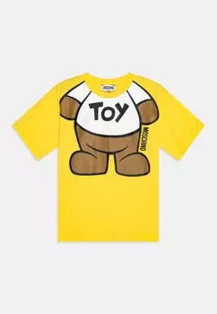 Футболка с принтом Maxi Unisex MOSCHINO, цвет cyber yellow