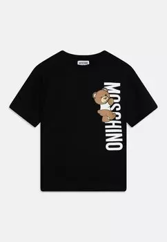Футболка с принтом Maxi Unisex MOSCHINO, цвет nero/black