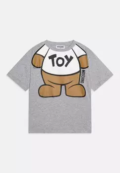 Футболка с принтом MAXI UNISEX Moschino, светло-серый