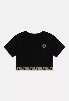 Футболка с принтом Medusa Embroidery Versace, цвет black/gold