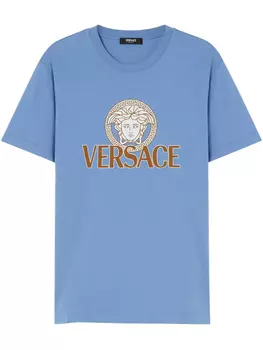 Футболка с принтом Medusa Versace, синий