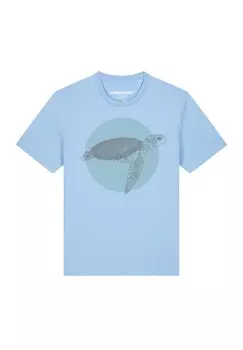 Футболка с принтом MEERESSCHILDKRTE watapparel, светло-голубой