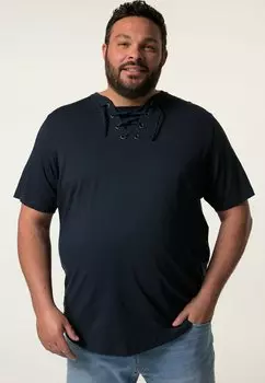 Футболка с принтом Men Plus, темно-синий