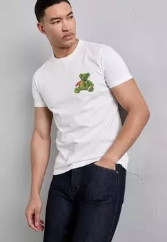 Футболка с принтом Mens Slim Fit Teddy PS Paul Smith, белая