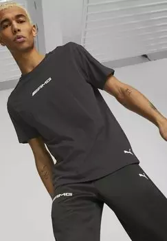 Футболка с принтом MERCEDES-AMG PETRONAS MOTORSPORT MT7 Puma, чёрная