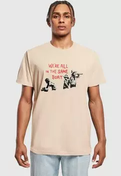 Футболка с принтом Merchcode, песочный