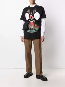 Футболка с принтом Mermaid и вырезами Burberry, черный