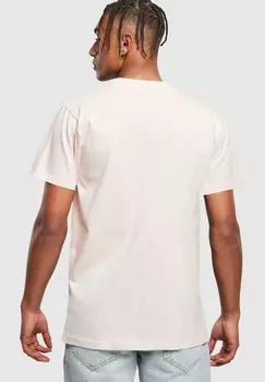 Футболка с принтом MERRY CHRISTMAS AND HAPPY ALWAYS ROUND NECK Merchcode, розовый