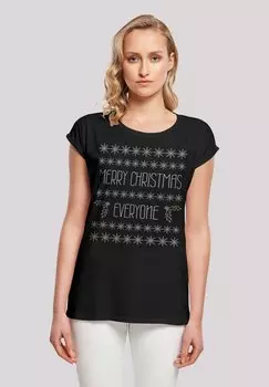 Футболка с принтом MERRY CHRISTMAS EVERYONE WEIHNACHTEN F4NT4STIC, черный