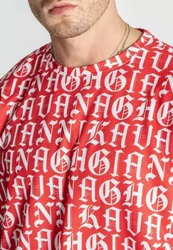 Футболка с принтом Message Oversized Tee Gianni Kavanagh, красная