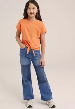 Футболка с принтом MET KNOOPDETAIL WE Fashion, цвет orange