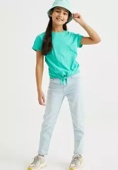 Футболка с принтом MET KNOOPDETAIL WE Fashion, цвет green