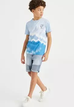 Футболка с принтом MET TIE-DYE DESSIN WE Fashion, цвет blue