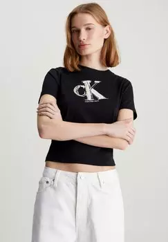 Футболка с принтом META Calvin Klein Jeans, черный