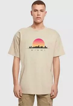 Футболка с принтом MIAMI HEAVY BY Merchcode, цвет wet sand