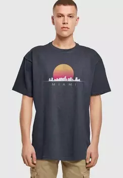 Футболка с принтом MIAMI HEAVY Merchcode, темно-синий
