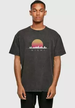 Футболка с принтом MIAMI X ACID WASHED HEAVY Merchcode, цвет black