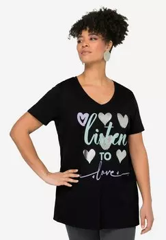 Футболка с принтом MIAMODA, черный