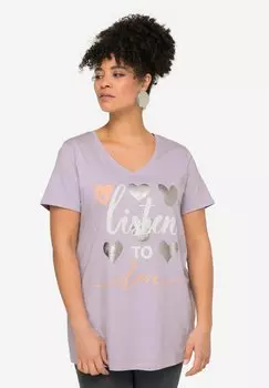 Футболка с принтом MIAMODA, сиреневый