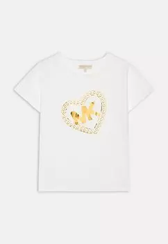 Футболка с принтом Michael Kors Kids, кремовый