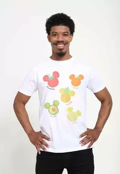 Футболка с принтом Mickey Classic Assorted Fruit Unisex Disney, белая