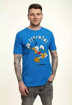 Футболка с принтом Mickey Classic Donald Jump Unisex Disney, цвет bright blue