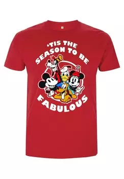 Футболка с принтом MICKEY CLASSIC FABULOUS HOLIDAY UNISEX Henry Tiger, красный