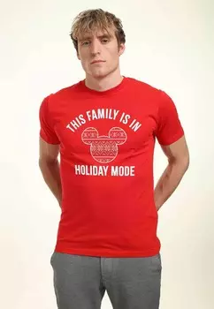 Футболка с принтом MICKEY CLASSIC FAMILY HOLIDAY MODE UNISEX Henry Tiger, красный