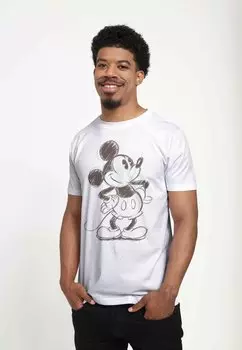 Футболка с принтом Mickey Classic Sketchy Mickey Unisex Disney, белая