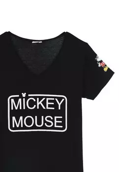 Футболка с принтом Mickey & Minnie, черный