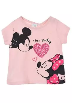 Футболка с принтом Mickey & Minnie, цвет pink