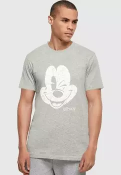 Футболка с принтом MICKEY MOUSE DISTRESSED ABSOLUTE CULT, цвет heather grey