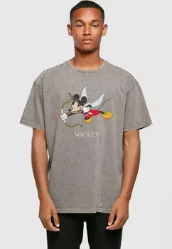 Футболка с принтом Mickey Mouse Love Cherub ABSOLUTE CULT, цвет asphalt