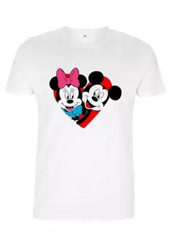 Футболка с принтом MICKEY MOUSE MICKEY MINNIE HEART Disney, белый