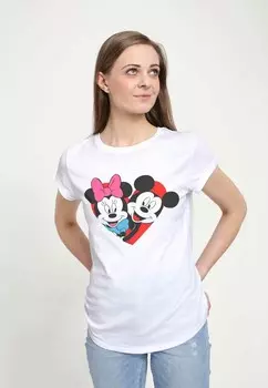 Футболка с принтом MICKEY MOUSE MICKEY MINNIE HEART Disney, белый