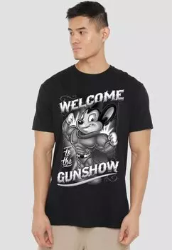 Футболка с принтом MIGHTY MOUSE GUNSHOW Cotton Soul, черный