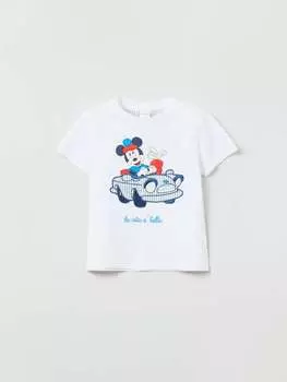 Футболка с принтом Микки Мауса Disney, цвет optical white