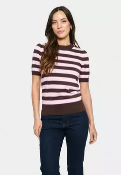 Футболка с принтом MILA SS BLOCK STRIPE Saint Tropez, розовый