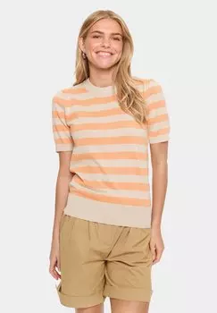 Футболка с принтом MILA SS BLOCK STRIPE Saint Tropez, оранжевый
