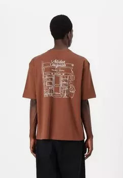 Футболка с принтом MILAN TEE UNISEX Adidas Originals, коричневый