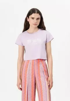 Футболка с принтом MILES AWAY CROP TEE Billabong, сиреневый