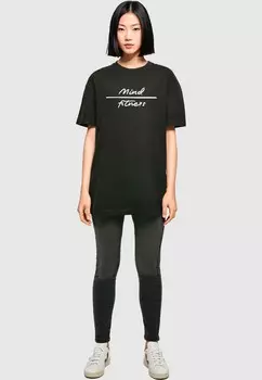 Футболка с принтом MIND FITNESS BOYFRIEND TEE Merchcode, черный